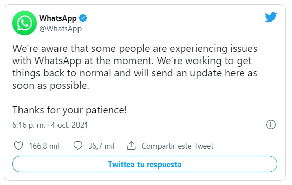 Caída masiva de WhatsApp, Facebook e Instagram