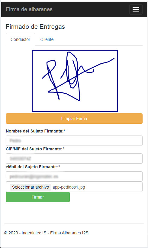 APP Firma de albaranes de entrega