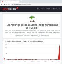 La banca online de Unicaja vuelve a caer por segunda vez este mes