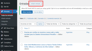 Crear entrada en WordPress