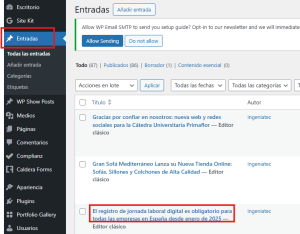 Editar entrada en WordPress
