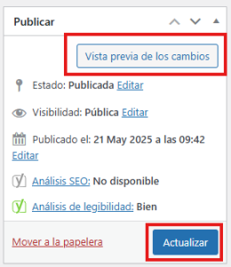 Editar página en WordPress