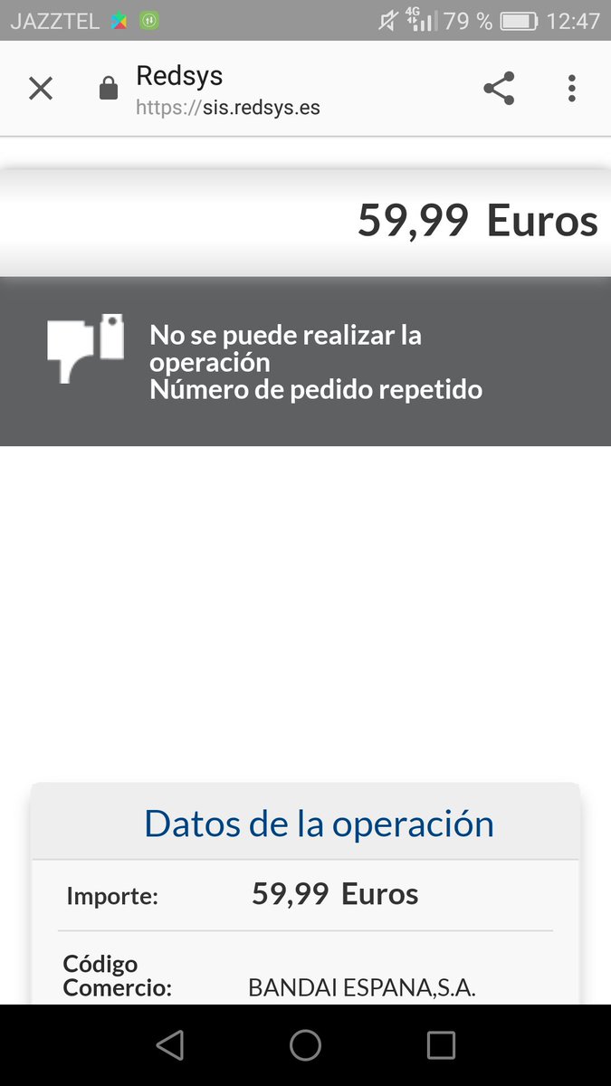 Error en Redsys