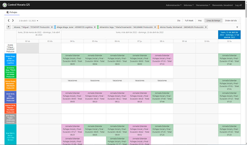 Control Horario - Fichajes