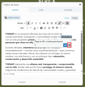 Insertar enlace en Beaver Builder