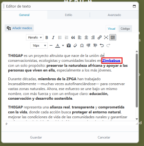 Insertar enlace en Beaver Builder