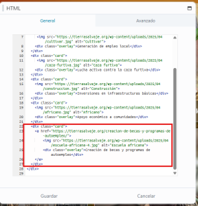 Insertar enlace en Beaver Builder