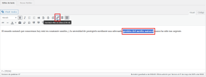 Insertar enlace en el editor de texto