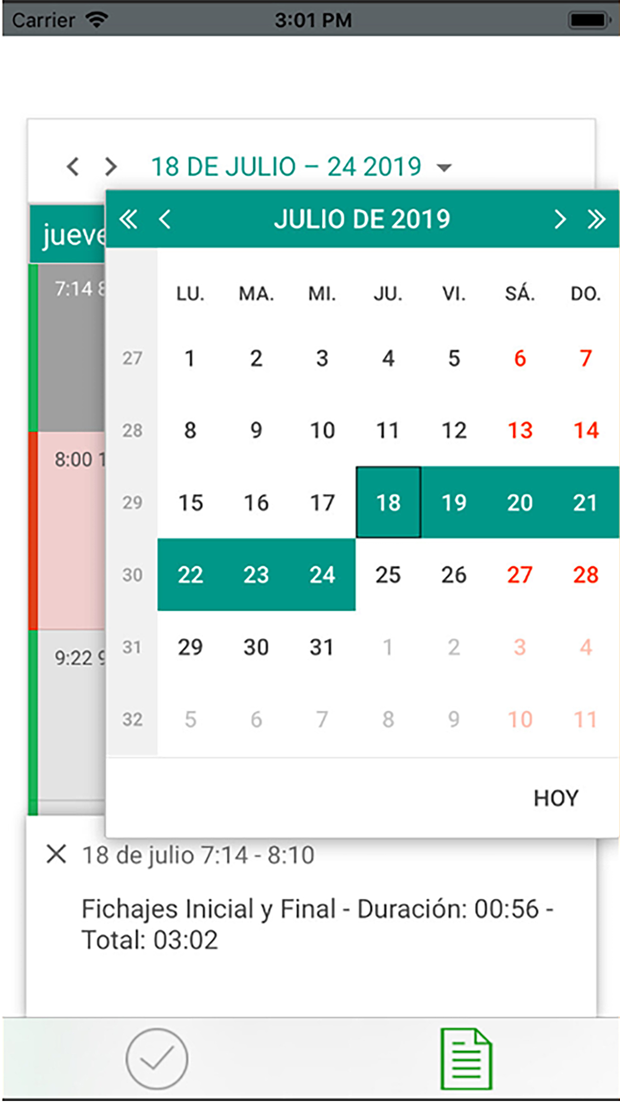 APP para registrar jornada laboral